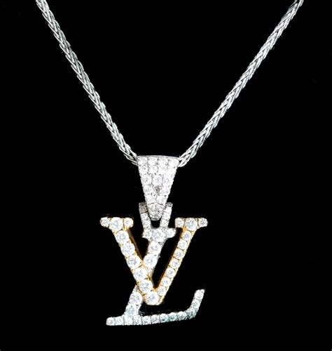 louis vuitton logo necklace|14k louis vuitton necklace.